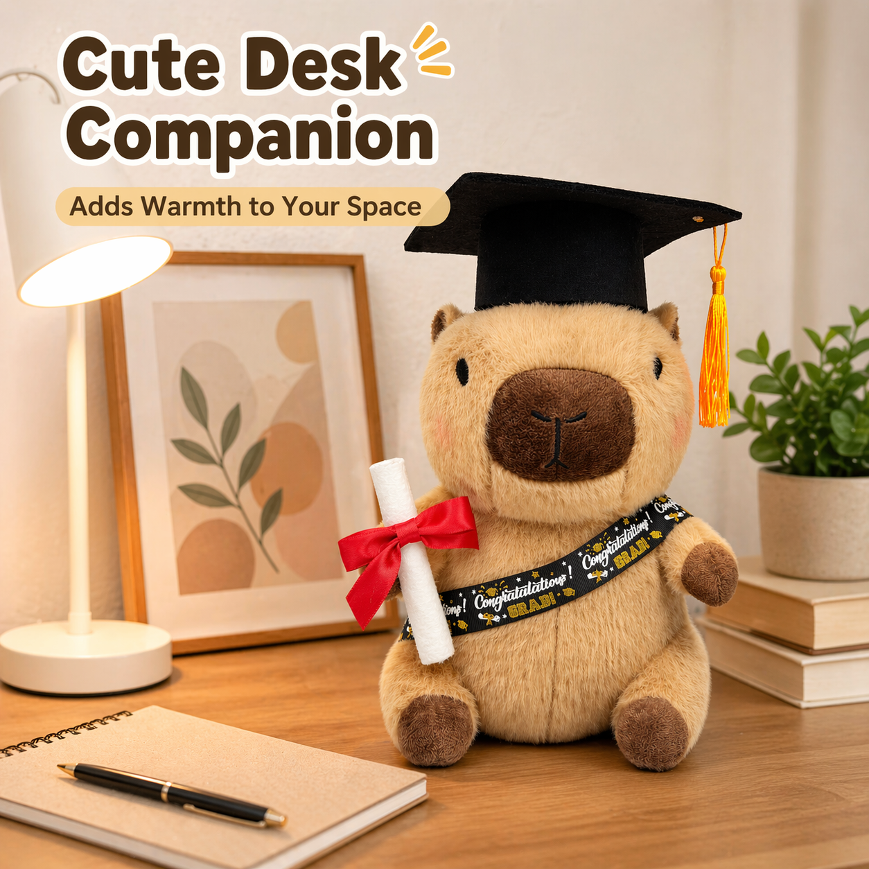 KUMANEKO Capybara Stuffed Animal, 12 Inch Graduation Plush Toy with Cap, Diploma and Sash, Soft Capybara Plushie Keepsake Gift for Class of 2026