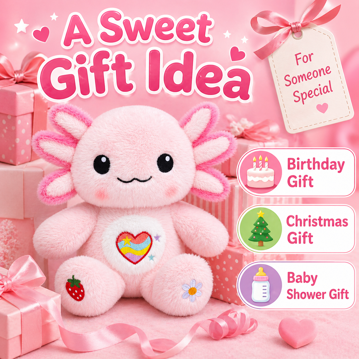 Cute Axolotl Plush Gifts for Kids