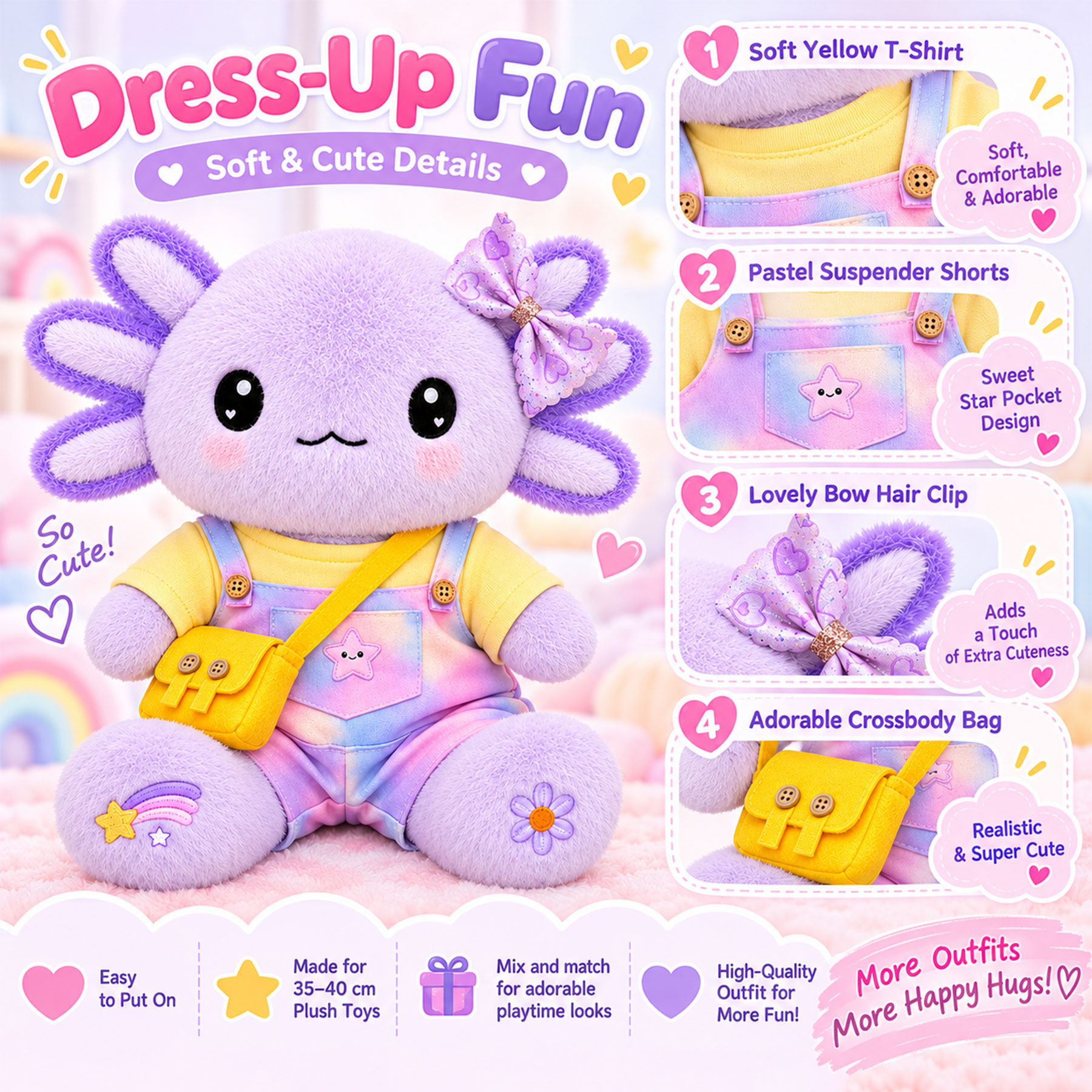 KUMANEKO Stuffed Animal Clothes & Accessories for 14-16 Inch Plush Toys