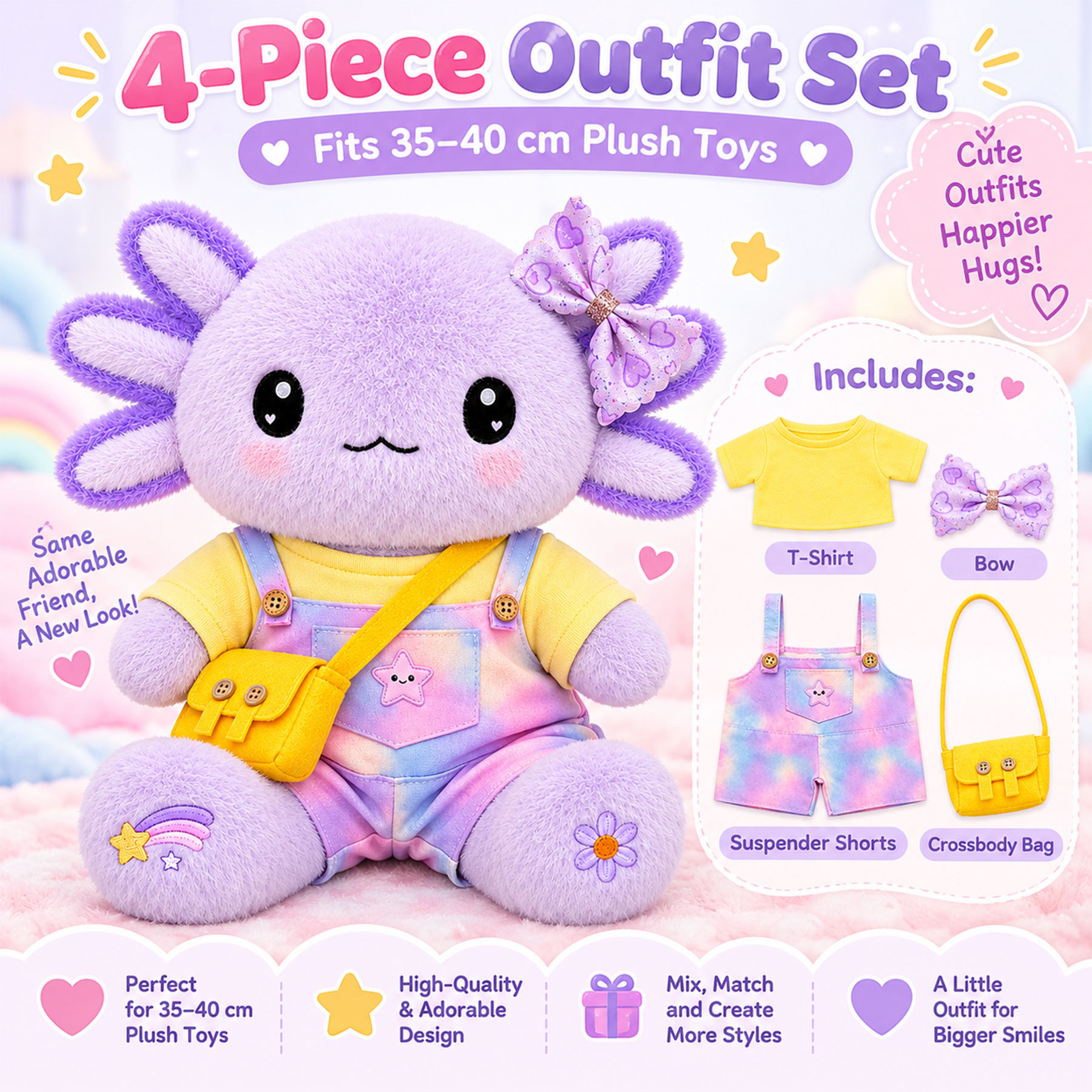 KUMANEKO Stuffed Animal Clothes & Accessories for 14-16 Inch Plush Toys