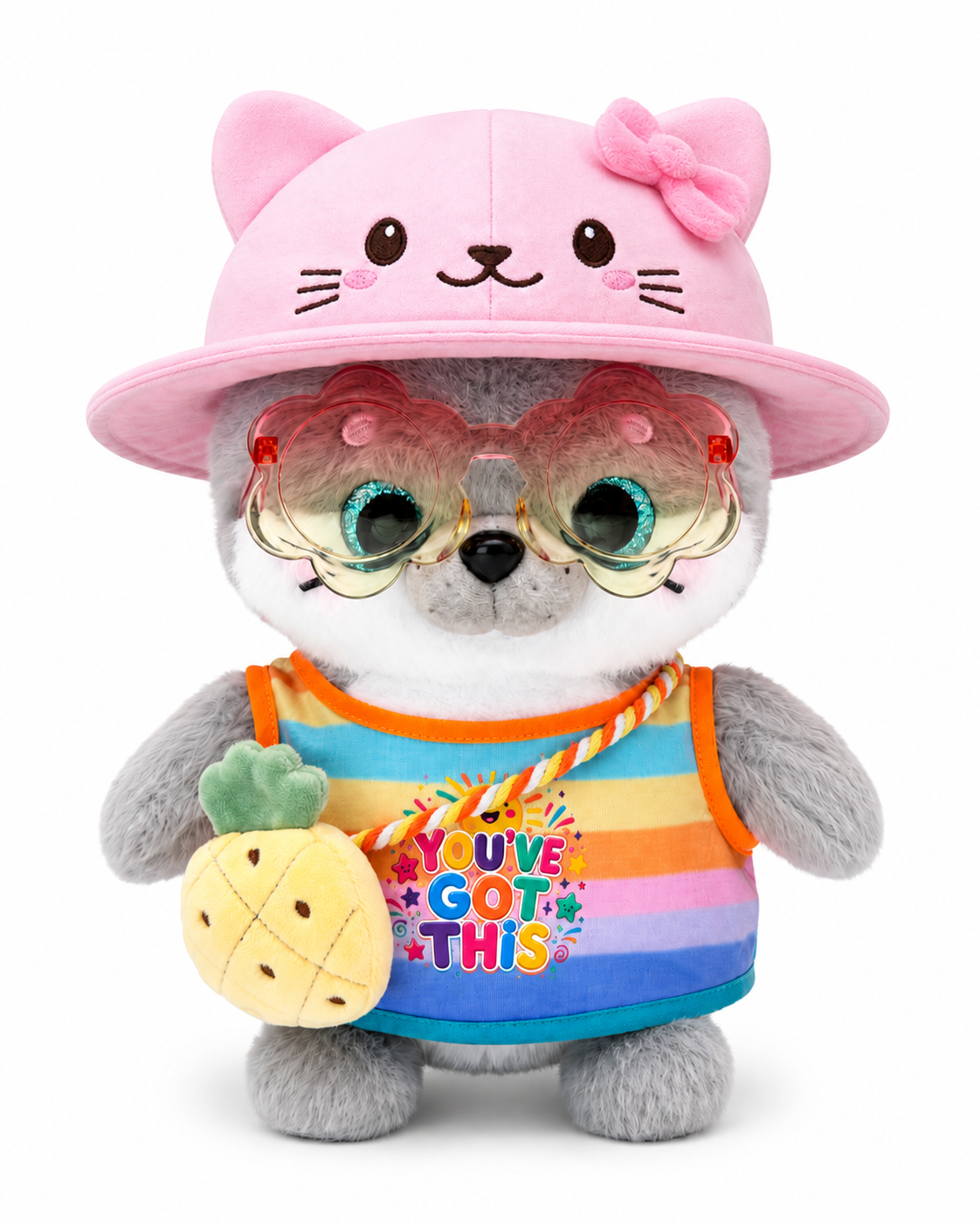 25cm Dress-Up Seal Plush Toy with Removable Clothes and Bags, 6 Styles Stuffed Animal with Hats, Sweaters, Dresses and Accessories, Cute Plush Gift for Birthday, Christmas and Room Decor
