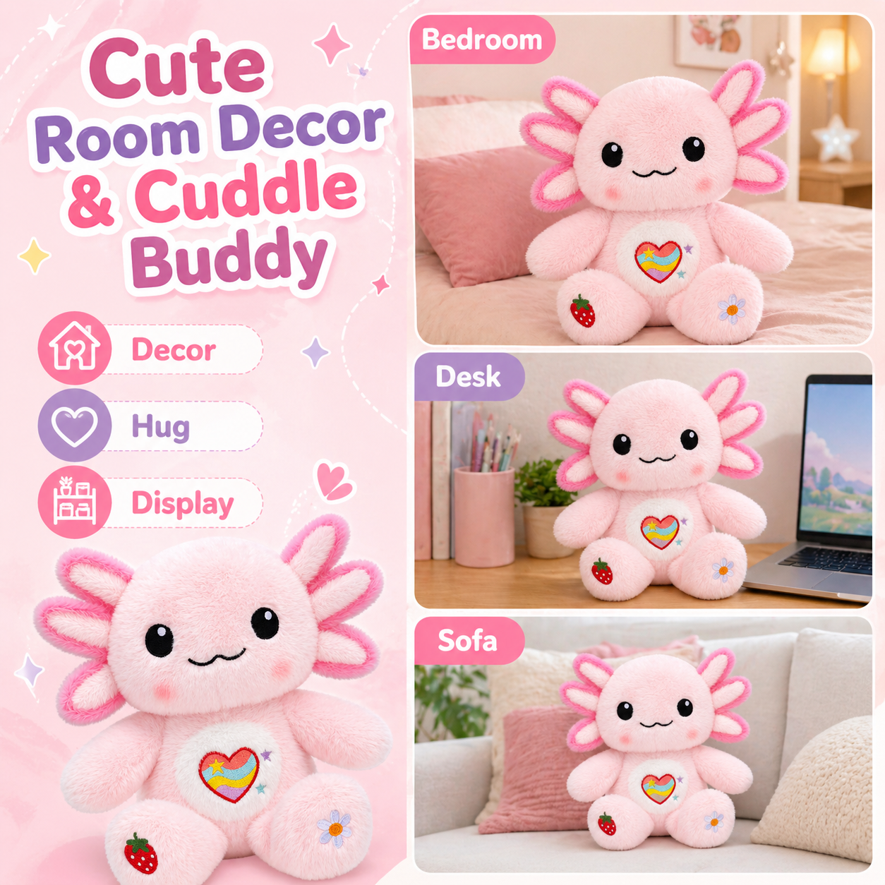 Cute Axolotl Plush Gifts for Kids