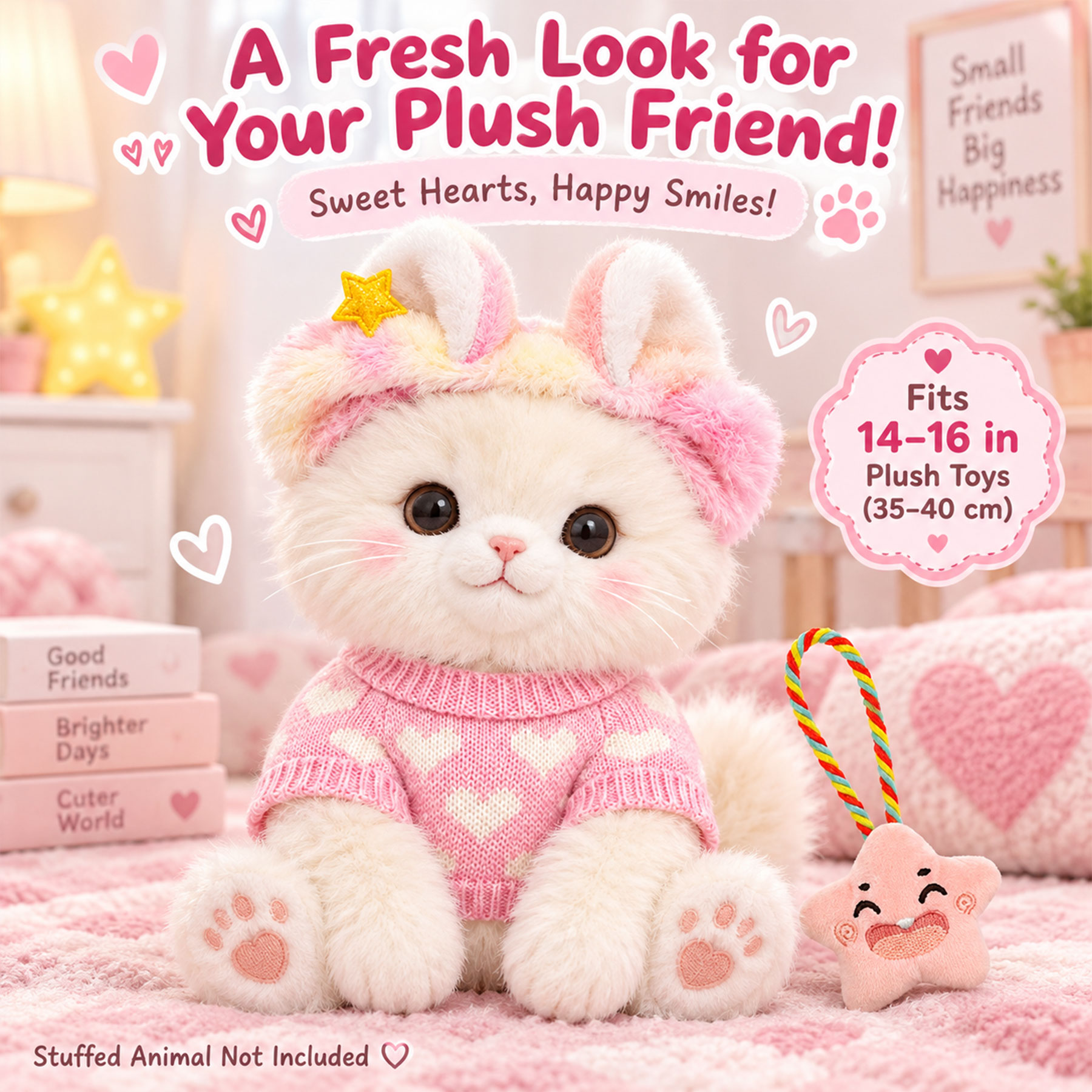 KUMANEKO Stuffed Animal Clothes & Accessories for 14-16 Inch Plush Toys