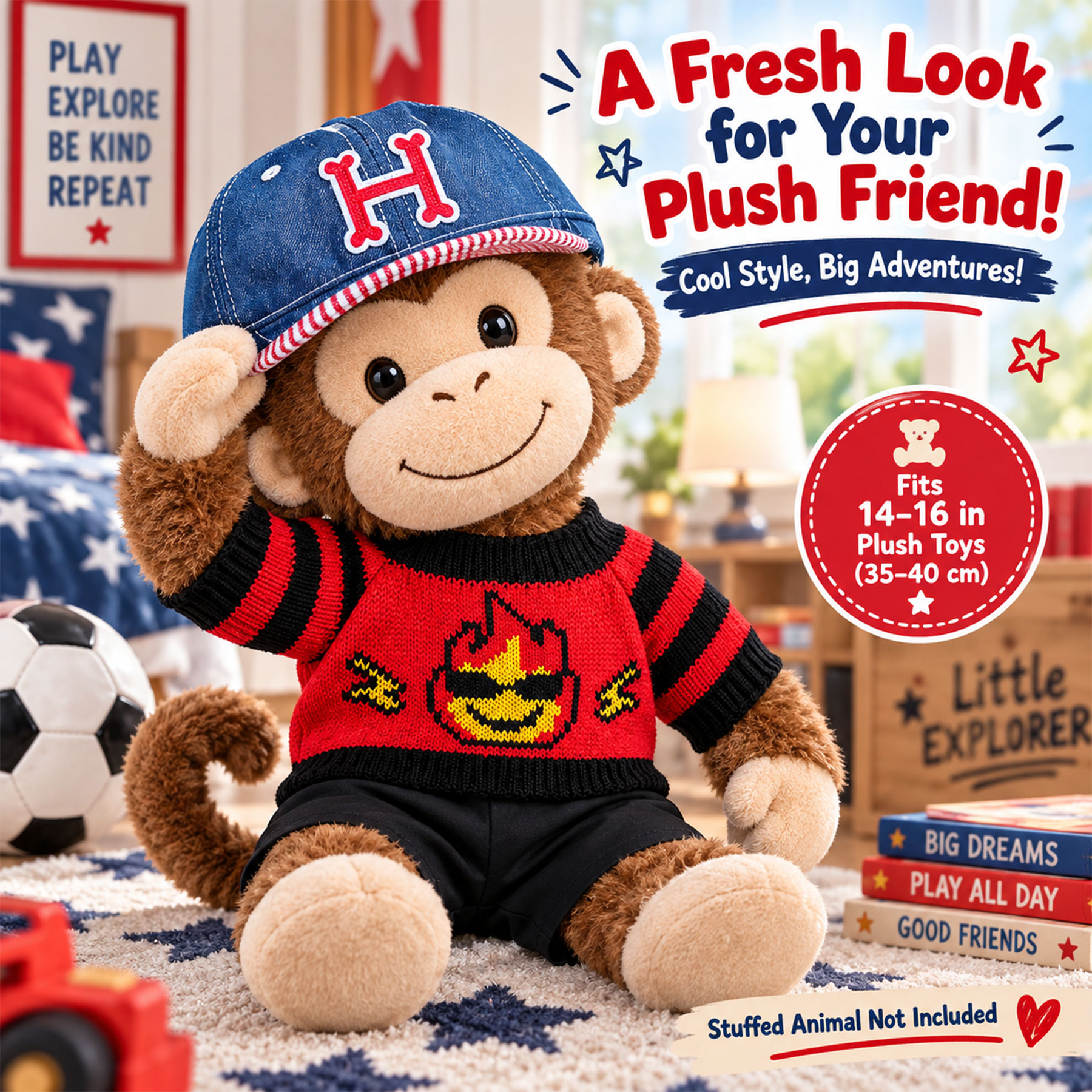 KUMANEKO Stuffed Animal Clothes & Accessories for 14-16 Inch Plush Toys