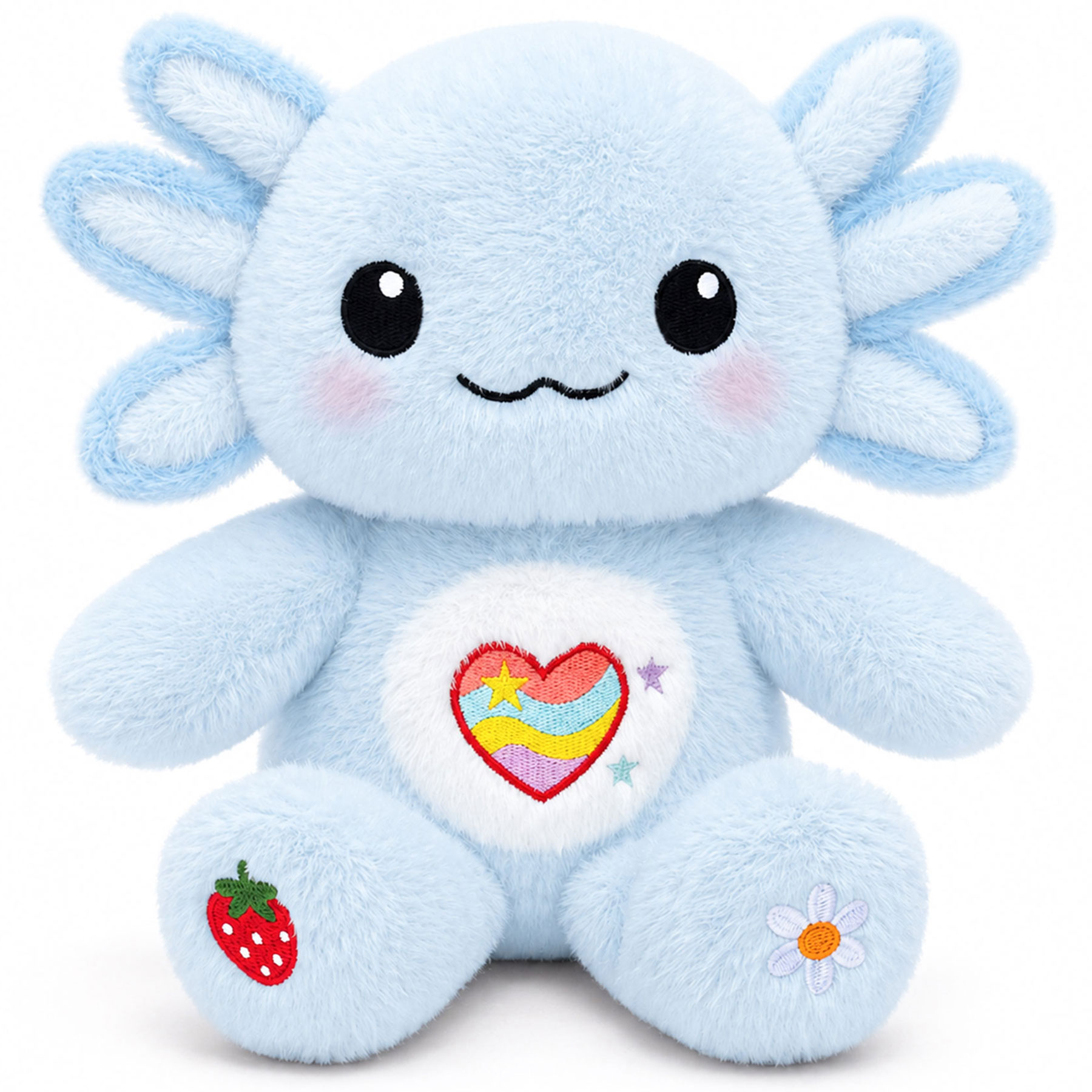 KUMANEKO Axolotl Plush Toy, 13-Inch Soft Stuffed Animal – Pink, Blue, Yellow & Purple