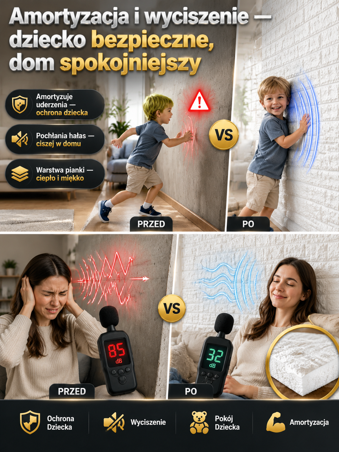 🧱 [Mega Promocja -50%] Samoprzylepne Panele Ścienne 3D Cegła • Wodoodporne i Zmywalne • Szybki Remont w 10 Minut!