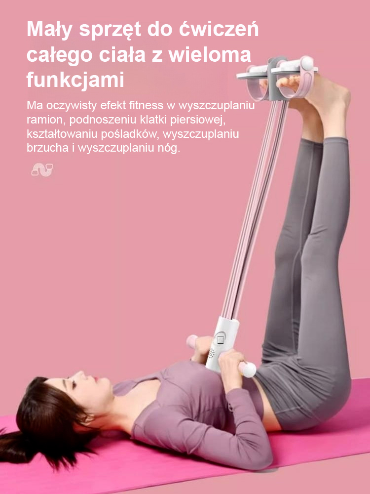 💪Uniwersalny pętla oporowa z licznikiem i funkcją wyświetlania | Domowy Sprzęt do Ćwiczeń Brzucha i Pleców| 6 Grubych Rurek + Asystent Głosowy (Dostępne 3 kolory)🔥