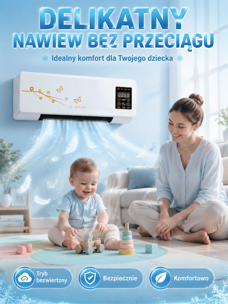 [Natychmiastowy nawiew] Domowy klimatyzator ścienny z dwoma wentylatorami🔥 Pożegnaj upały, przywitaj natychmiastowe lodowate orzeźwienie! 🔥