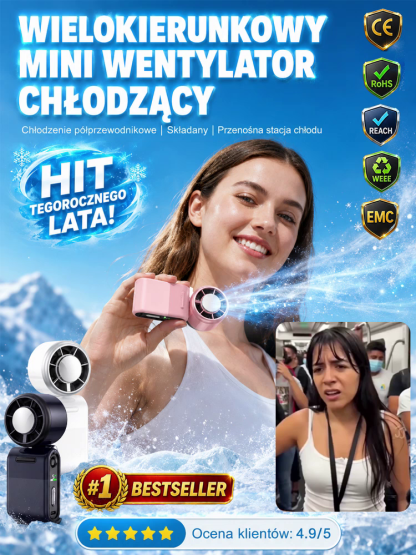 ❄️Hit Lata! Przenośny uniwersalny mini wentylator ręczny z chłodzeniem lodem – Zapomnij o Upałach