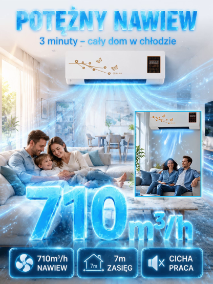 [Natychmiastowy nawiew] Domowy klimatyzator ścienny z dwoma wentylatorami🔥 Pożegnaj upały, przywitaj natychmiastowe lodowate orzeźwienie! 🔥
