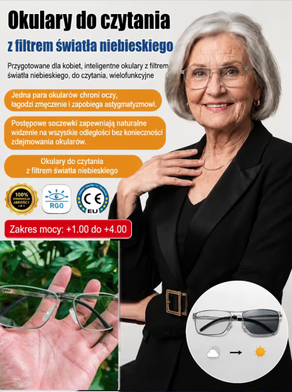  ✨[3-Pak Bestseller]Inteligentne Okulary Progresywne 3w1 (Fotochrom & Anty-Blue)✨