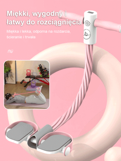 💪Uniwersalny pętla oporowa z licznikiem i funkcją wyświetlania | Domowy Sprzęt do Ćwiczeń Brzucha i Pleców| 6 Grubych Rurek + Asystent Głosowy (Dostępne 3 kolory)🔥