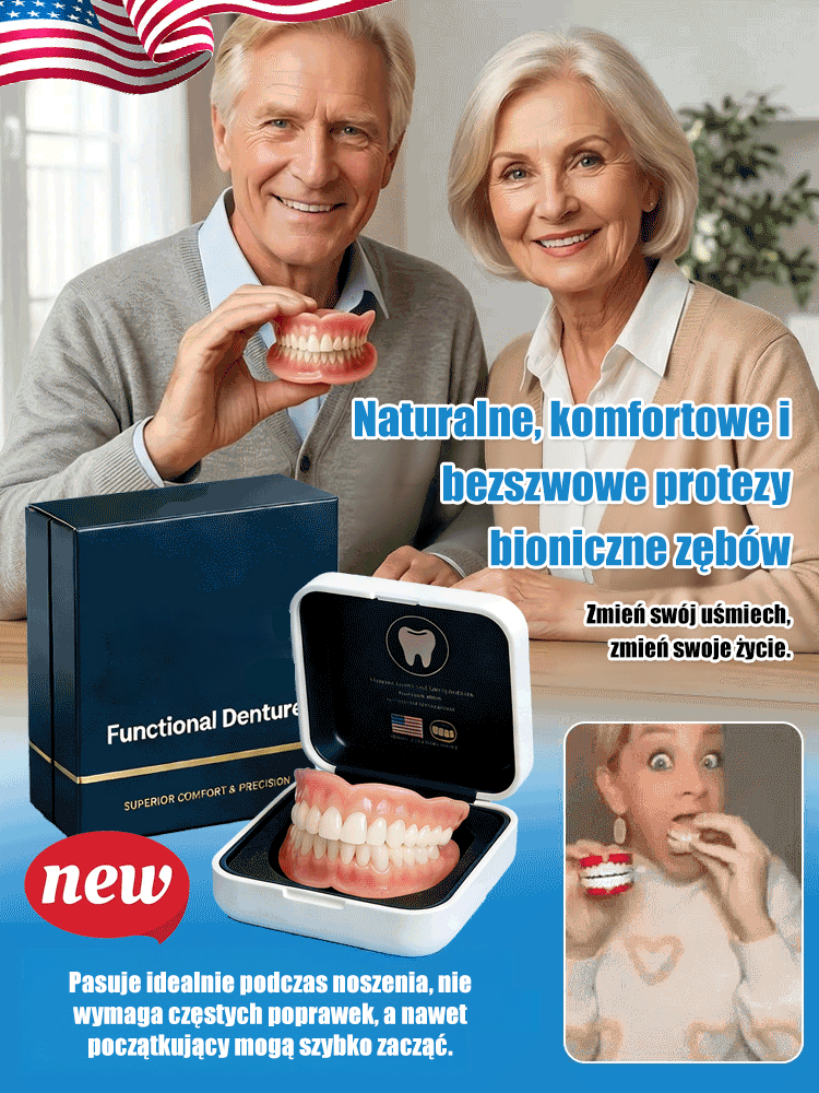 🦷Bestsellerowe naturalne, bezszwowe protezy biomimetyczne | Bez Kleju, Całkowicie Naturalna | Jedz i Śmiej Się Bez Bólu (Zestaw Góra+Dół)✨