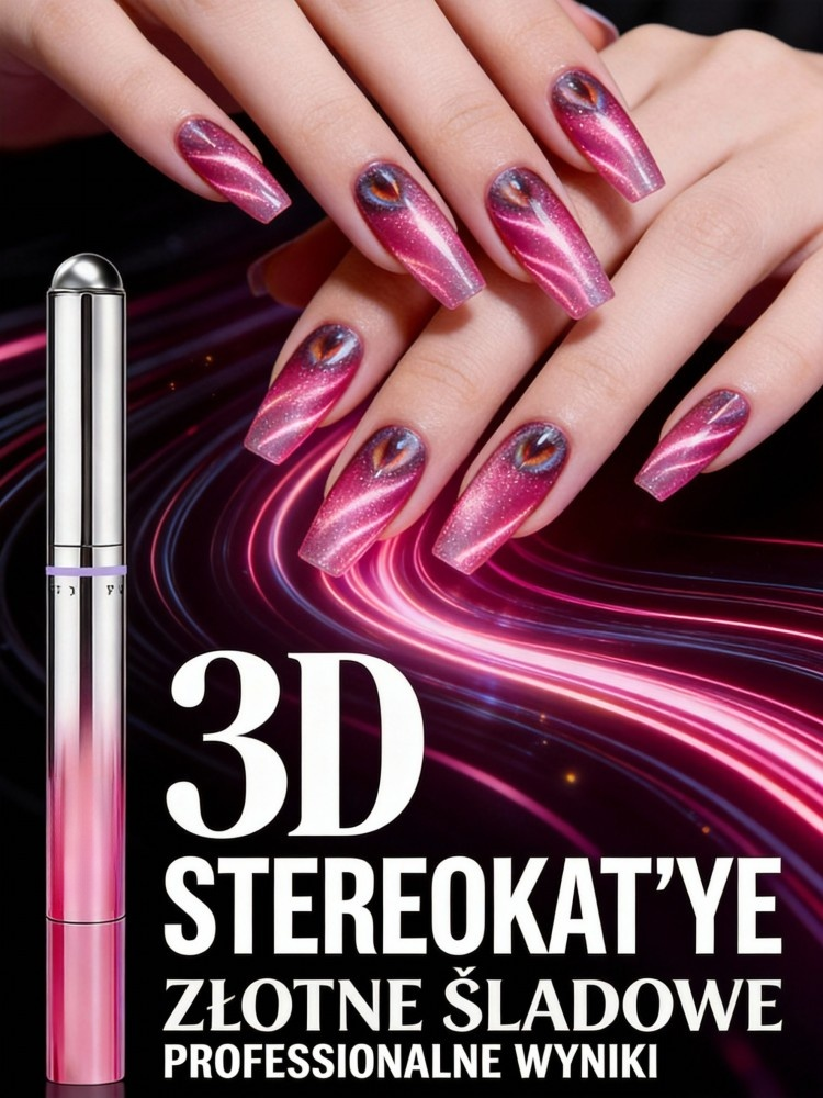 💅Leniwy 3D długopis do paznokci z efektem kociego oka| Efekt Kociego Oka bez Lampy UV (Trwałość 3 Tygodnie)✨