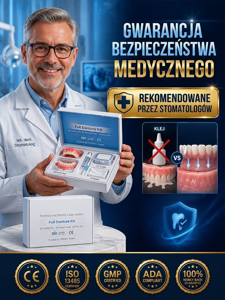 ✨[Profesjonalny zestaw do pielęgnacji protez zębowych] | Bez Kleju i Bez Wypadania  | Idealne Dopasowanie i Mocny Zgryz| Koniec ze Wstydem |Odzyskaj Apetyt | Super Cena za 2 Sztuki✨