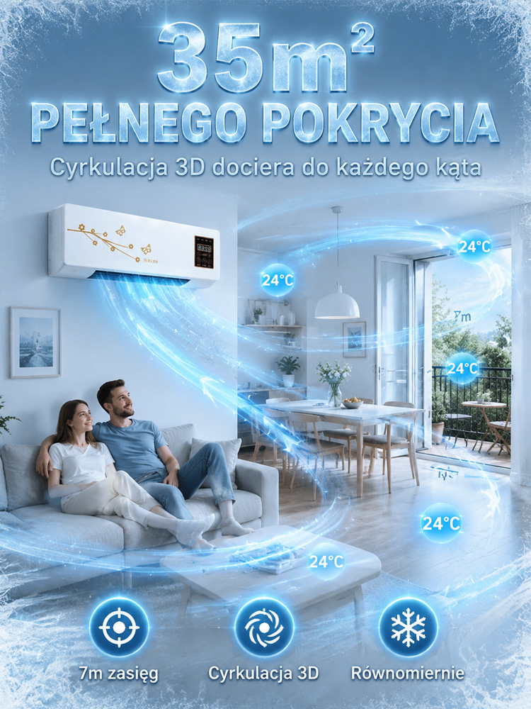[Natychmiastowy nawiew] Domowy klimatyzator ścienny z dwoma wentylatorami🔥 Pożegnaj upały, przywitaj natychmiastowe lodowate orzeźwienie! 🔥