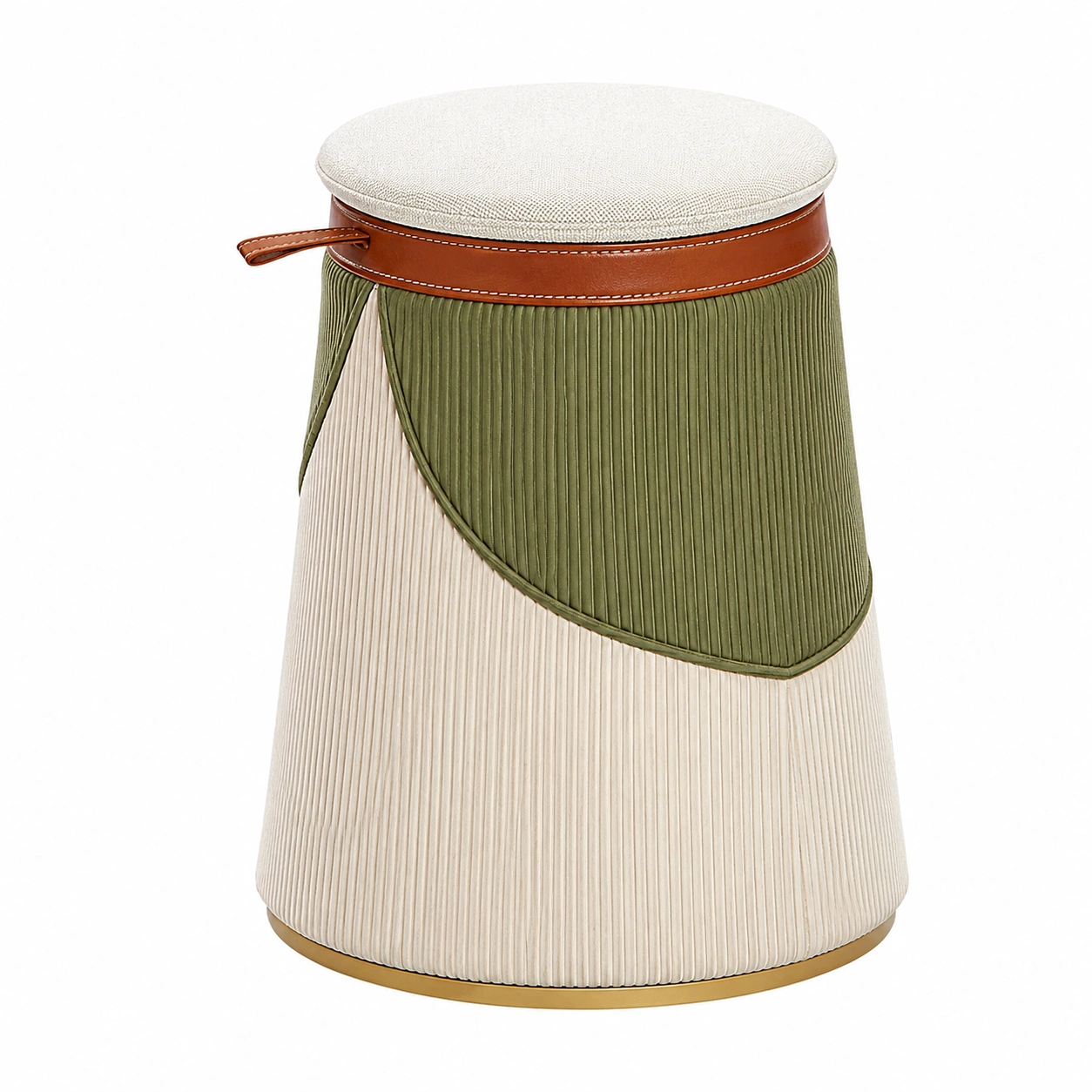 Taburete con almacenamiento Verde oliva-novelvora
