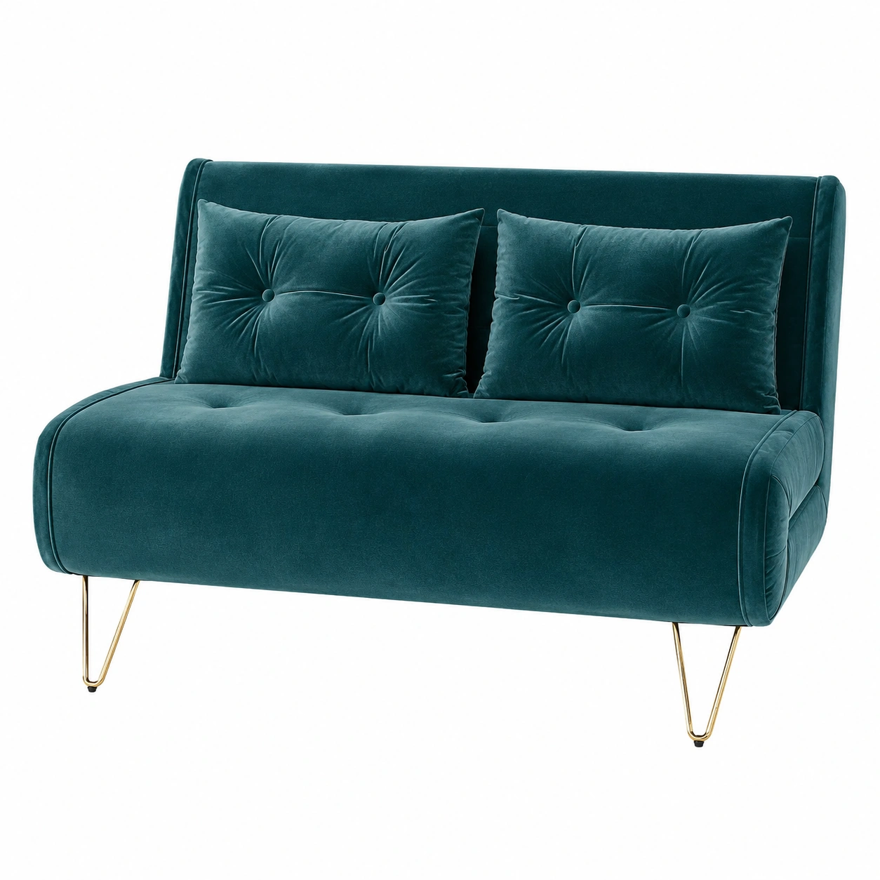 Loveseat terciopelo Verde petroleo-novelvora