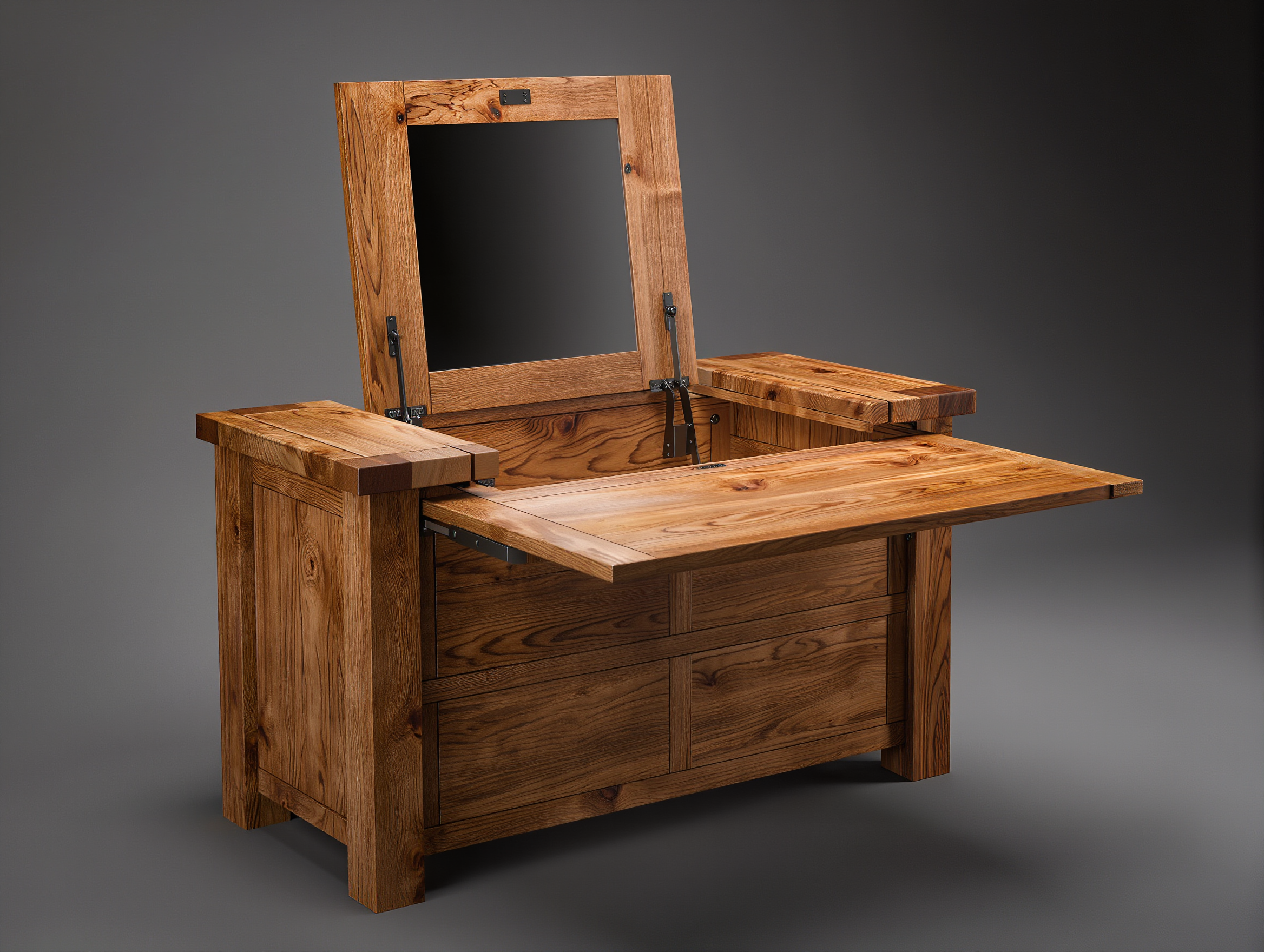 Knotty Oak Panel Mirror
