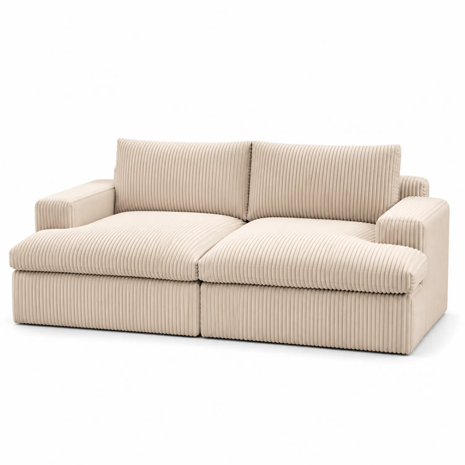 Dwuosobowa Sofa Sztruksowa Beżowa 200x90x85 cm