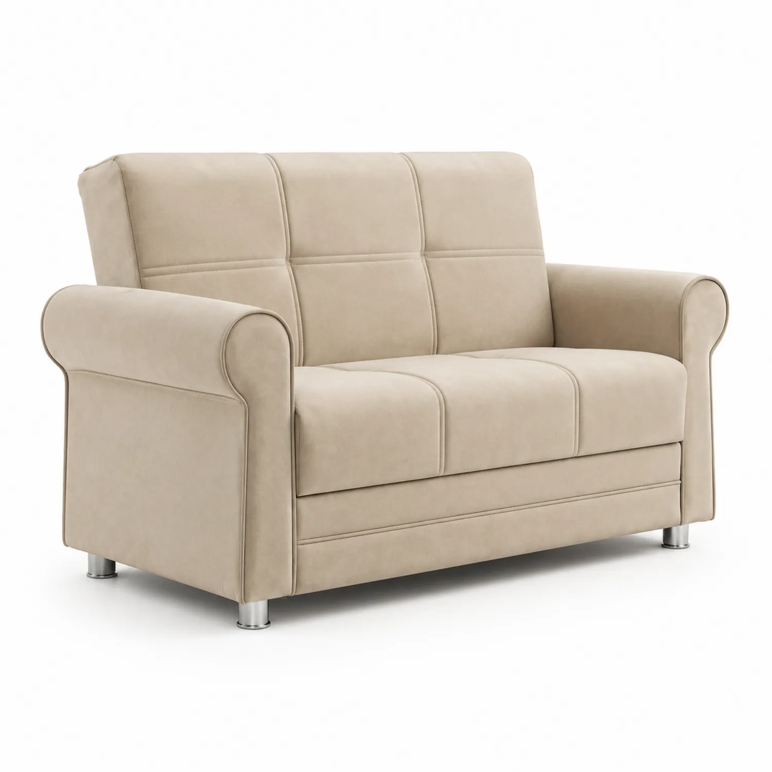 Sofa dwuosobowa z mikrofibry Beżowa