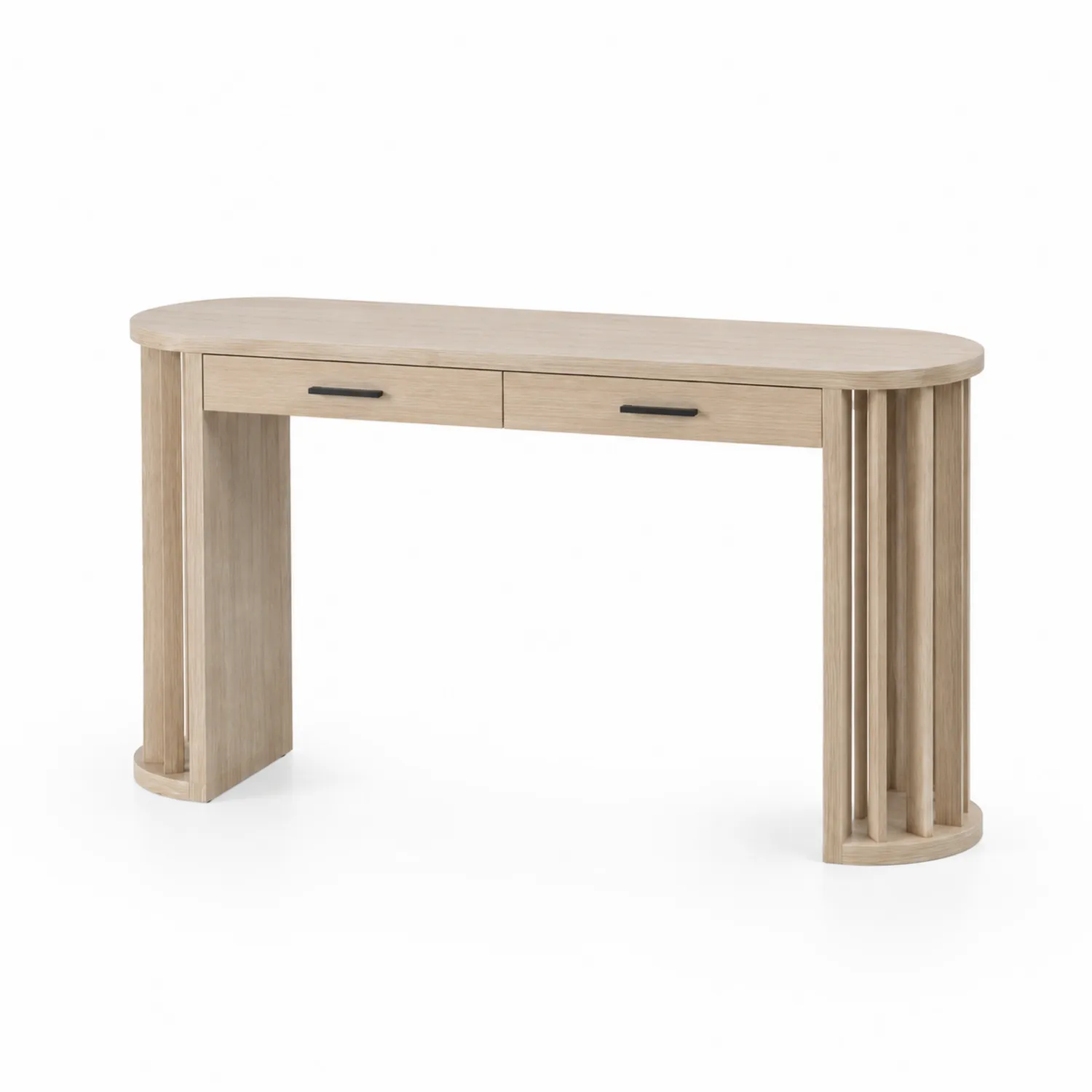 Konsola z Szufladami z Forniru Dębowego 120 cm