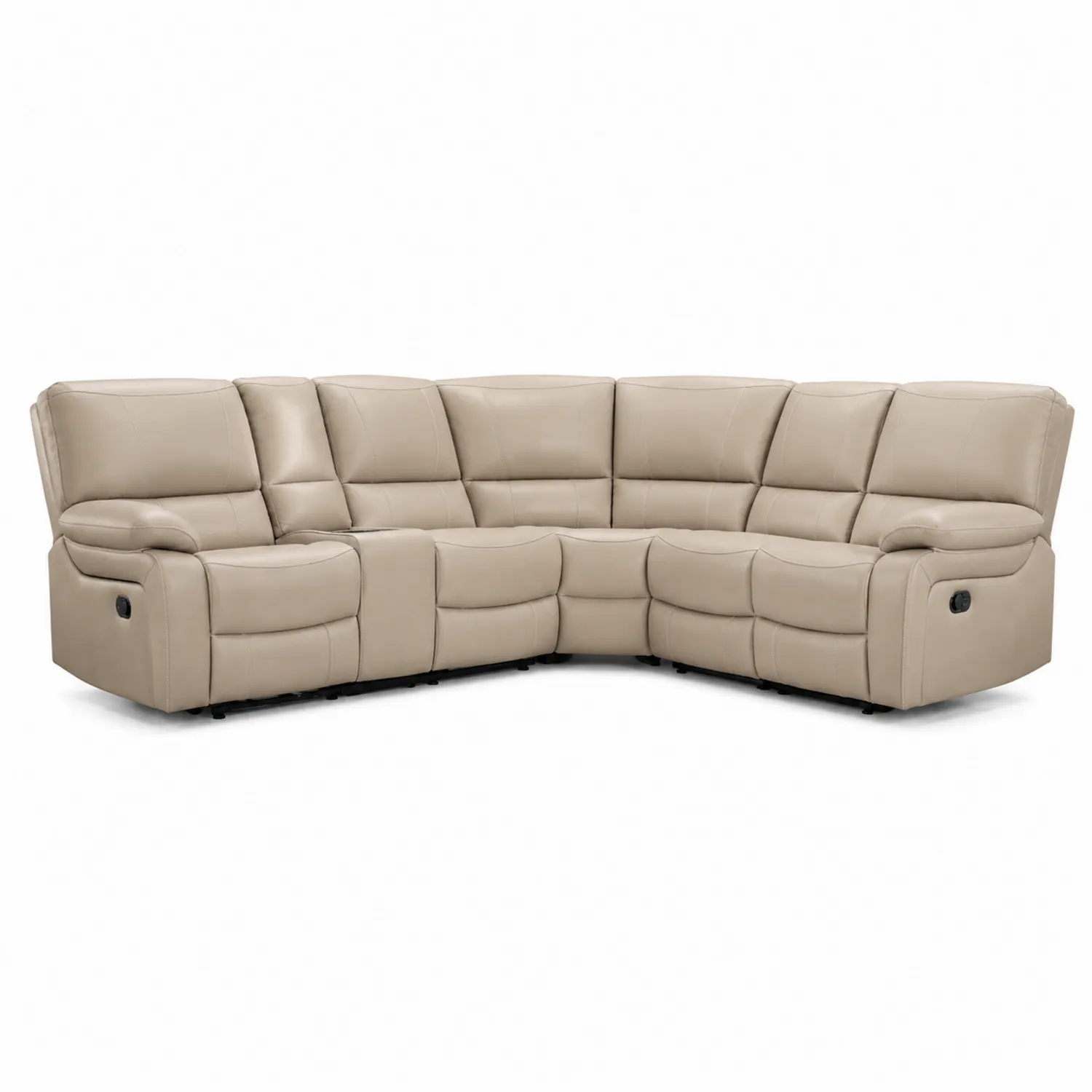Sofa narożna modułowa skórzana Beżowa