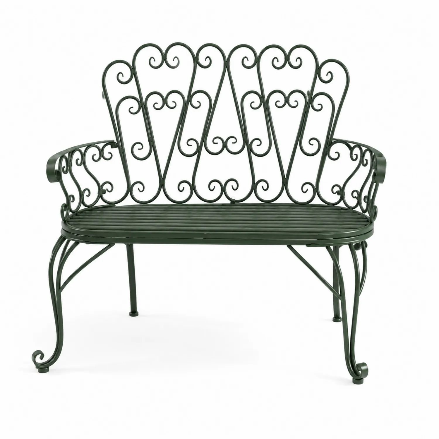 Ławka metalowa zielona z powłoką antykorozyjną 120x45x95 cm