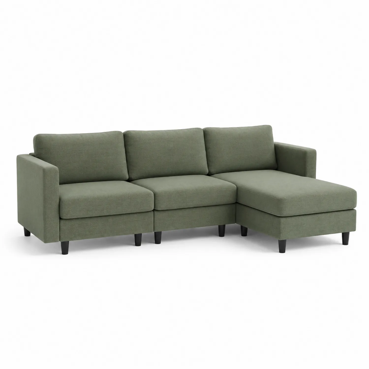 Sofa narożna modułowa z tkaniny zielona 280x160x75 cm