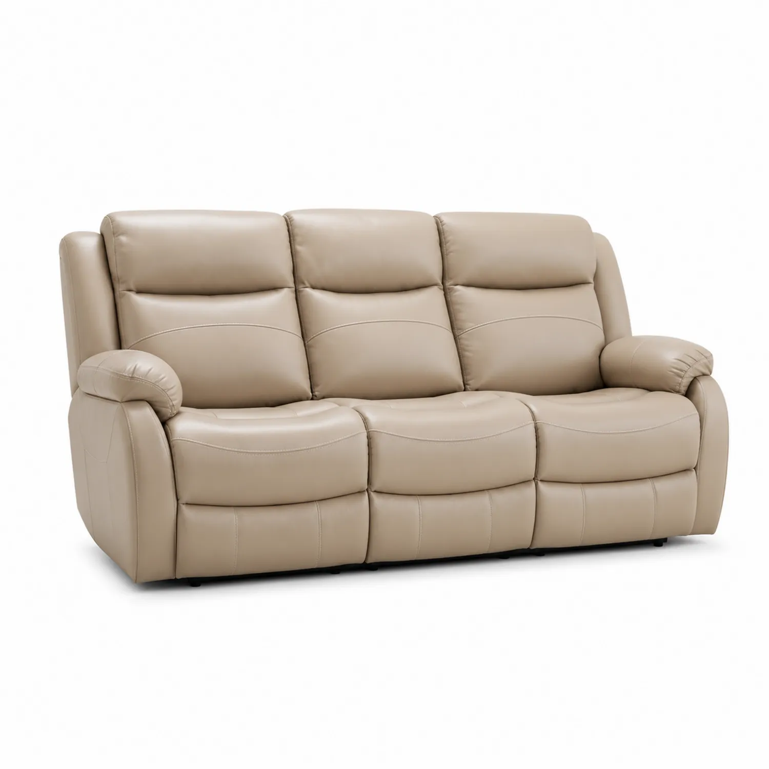 Trzyosobowa sofa z ekoskóry beżowa