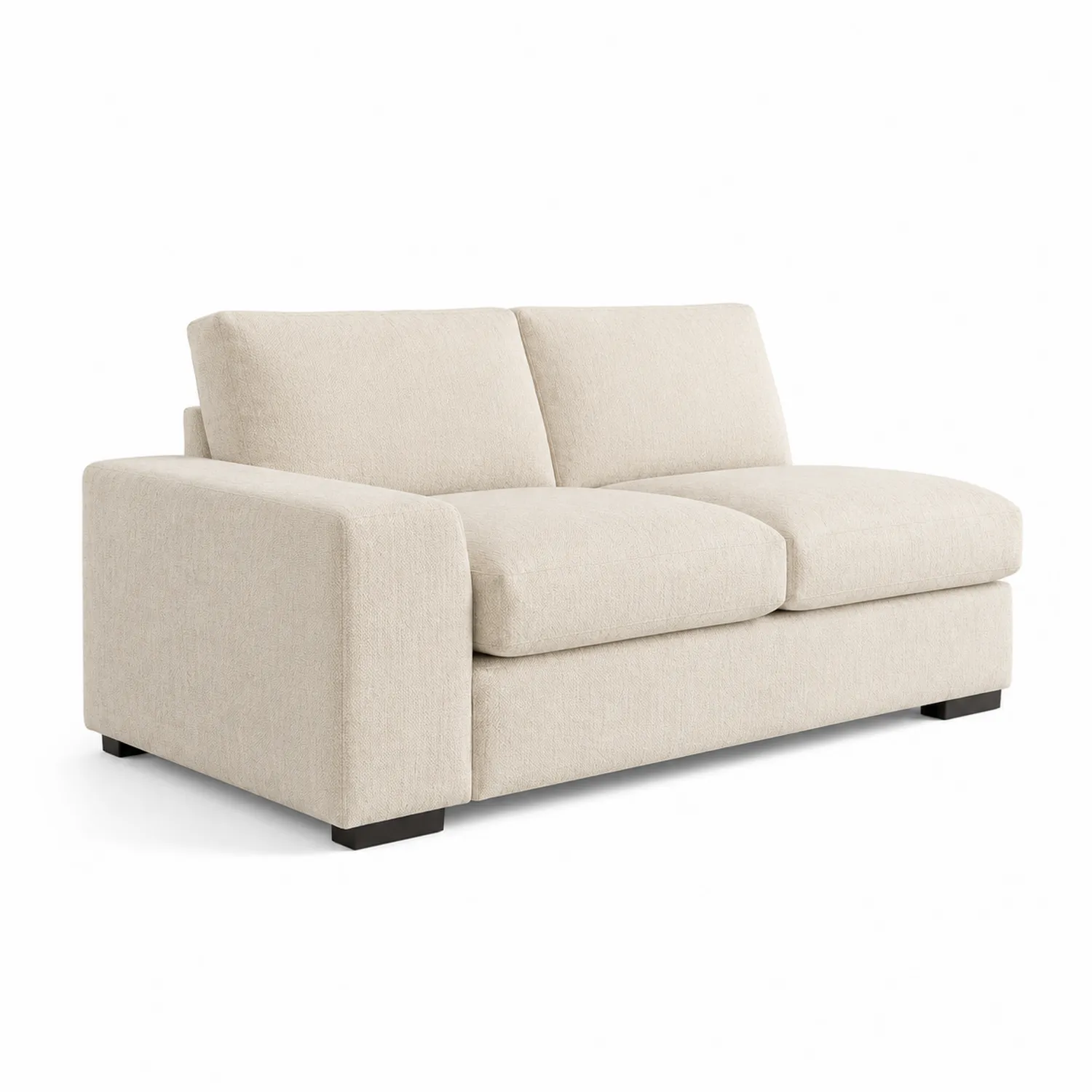 Dwuosobowa sofa z tkaniny poliestrowej beżowa