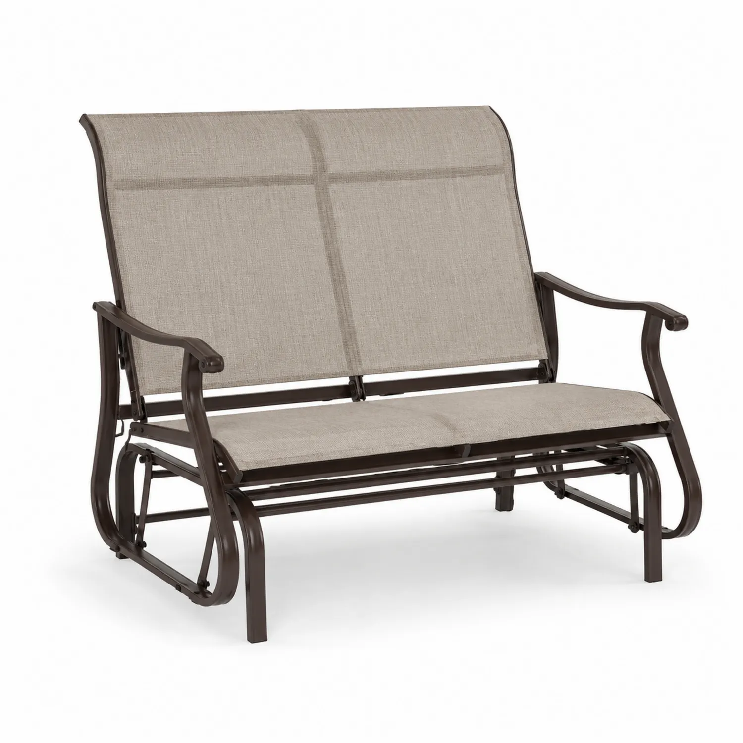 Dwuosobowa sofa ogrodowa metalowa beżowa 150cm
