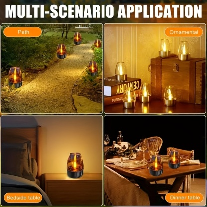 Juego de 6 Velas Solares LED para Jardín | Acero Inoxidable, Luz Decorativa para Exterior