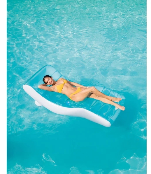 Tumbona Hinchable Premium para Piscina 99×191 cm | Diseño Azul, Cómoda y Flotante