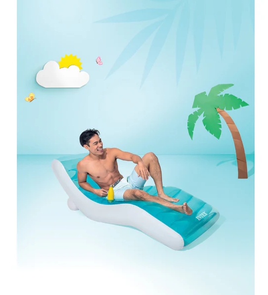 Tumbona Hinchable Premium para Piscina 99×191 cm | Diseño Azul, Cómoda y Flotante