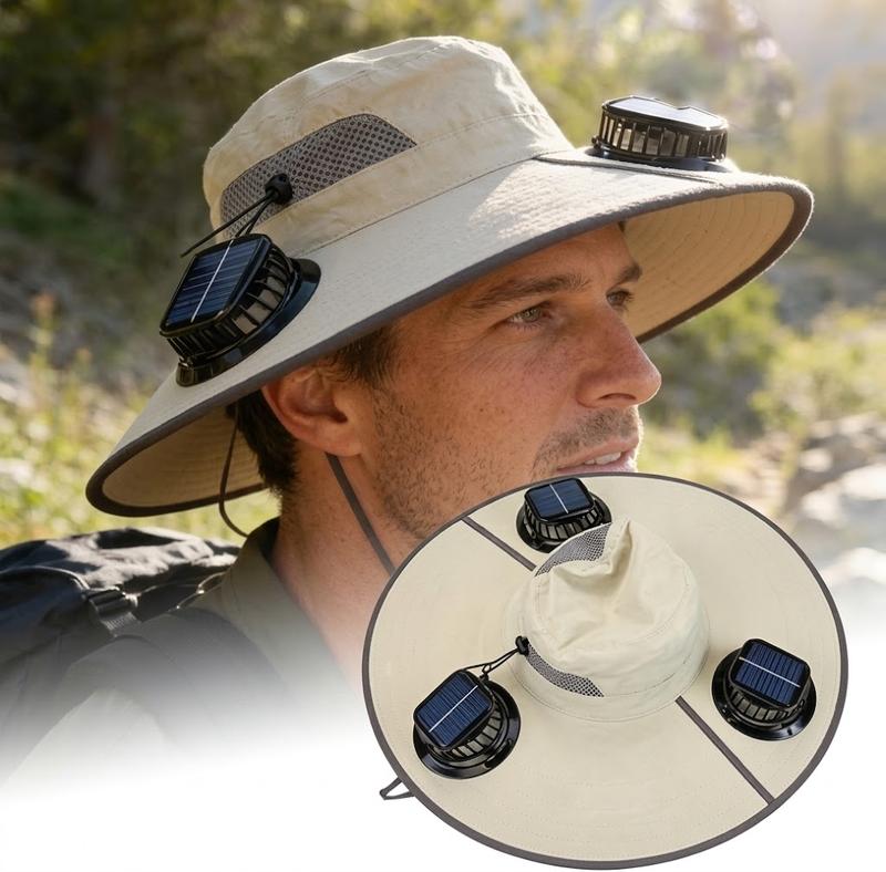 Gorra con Ventilador Solar 3 en 1 | Protección UV, Recargable y Resistente al Agua para Verano y Actividades al Aire Libre