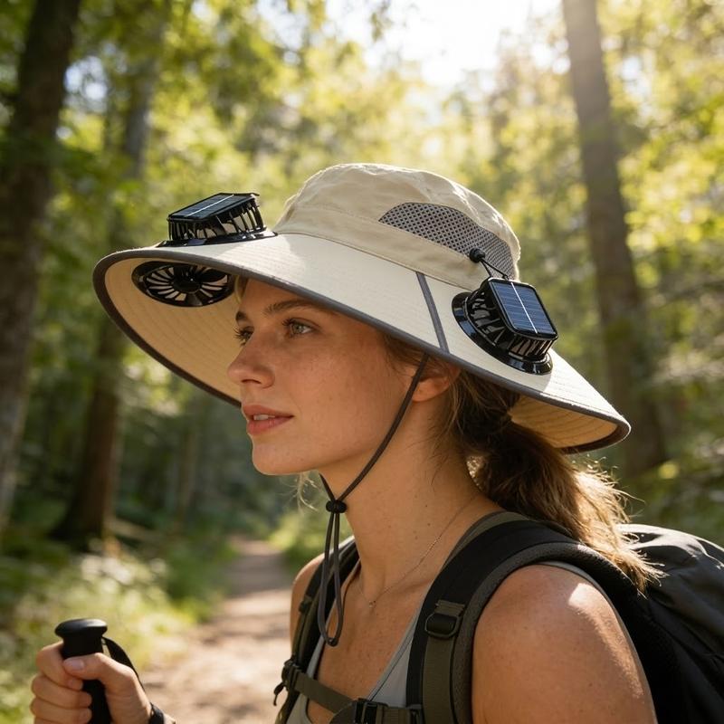 Gorra con Ventilador Solar 3 en 1 | Protección UV, Recargable y Resistente al Agua para Verano y Actividades al Aire Libre