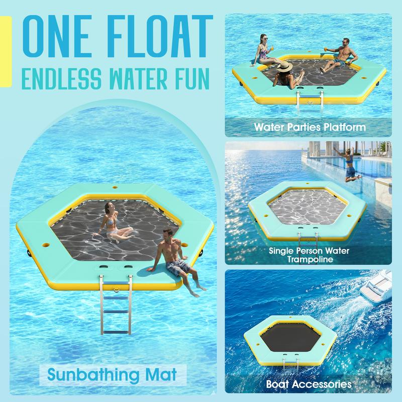 Hamaca Inflable de Agua para Adultos y Niños | Plataforma Flotante con Malla para Lago, Playa y Verano
