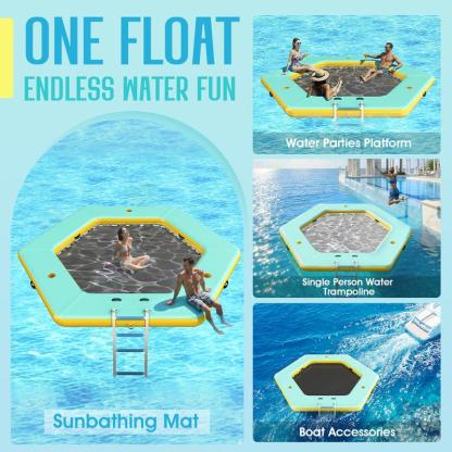 Hamaca Inflable de Agua para Adultos y Niños | Plataforma Flotante con Malla para Lago, Playa y Verano
