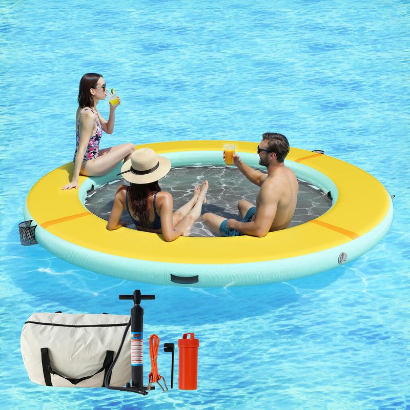 Hamaca Inflable de Agua para Adultos y Niños | Plataforma Flotante con Malla para Lago, Playa y Verano