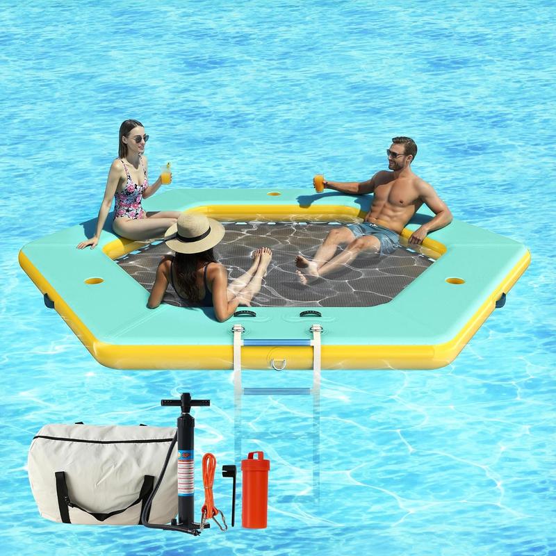 Hamaca Inflable de Agua para Adultos y Niños | Plataforma Flotante con Malla para Lago, Playa y Verano