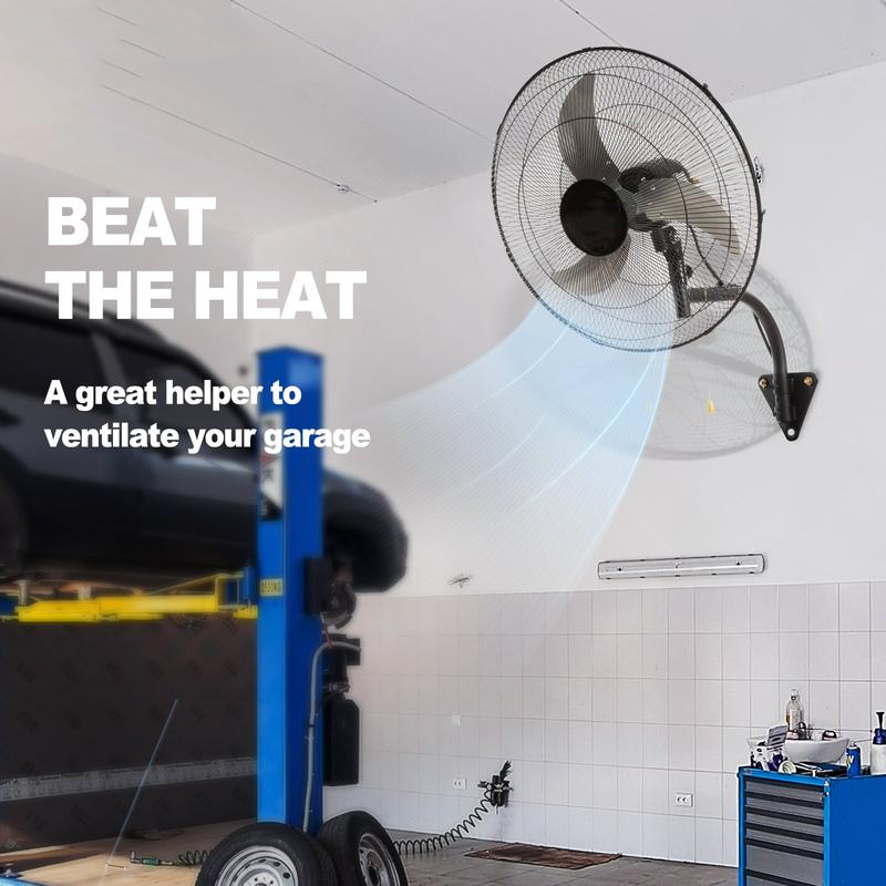 Ventilador de Pared Oscilante de 20" | Alta Potencia, 3 Velocidades y Gran Flujo de Aire para Interior y Exterior