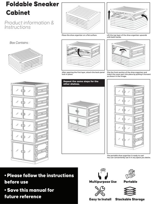Zapatero Plegable de 9 Niveles con Puertas Transparentes Magnéticas | Gran Capacidad y Diseño Apilable