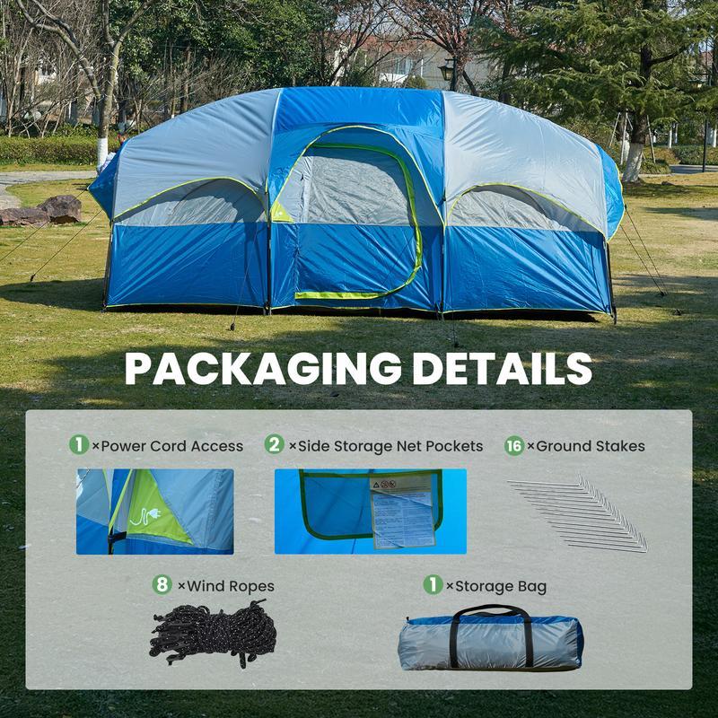 Tienda de Campaña Familiar para 2–8 Personas | Impermeable, Resistente al Viento y Montaje Rápido en 5 Minutos