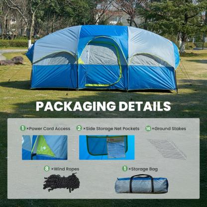 Tienda de Campaña Familiar para 2–8 Personas | Impermeable, Resistente al Viento y Montaje Rápido en 5 Minutos