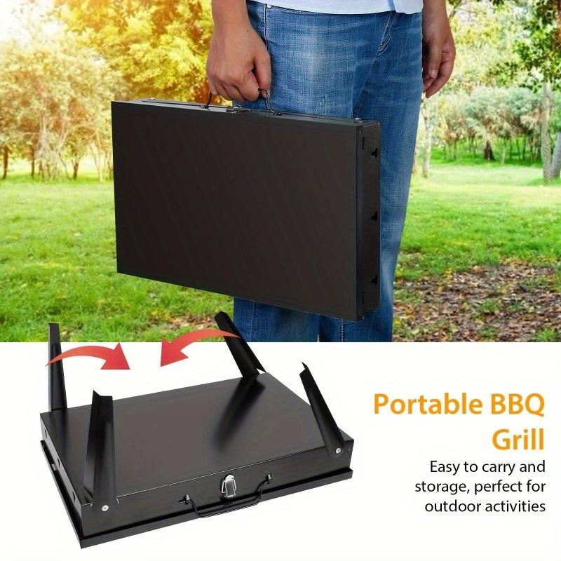 Set de Parrilla de Carbón Portátil con 6 Piezas | Kit Completo para BBQ, Camping y Jardín