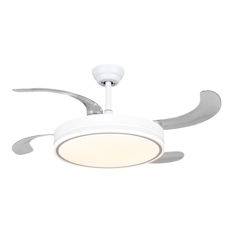 Ventilador de Techo con Luz LED y Mando a Distancia | Motor DC Silencioso, Aspas Retráctiles, 6 Velocidades y Temporizador