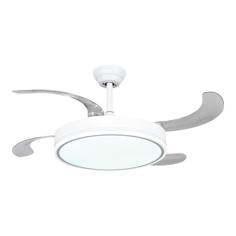 Ventilador de Techo con Luz LED y Mando a Distancia | Motor DC Silencioso, Aspas Retráctiles, 6 Velocidades y Temporizador