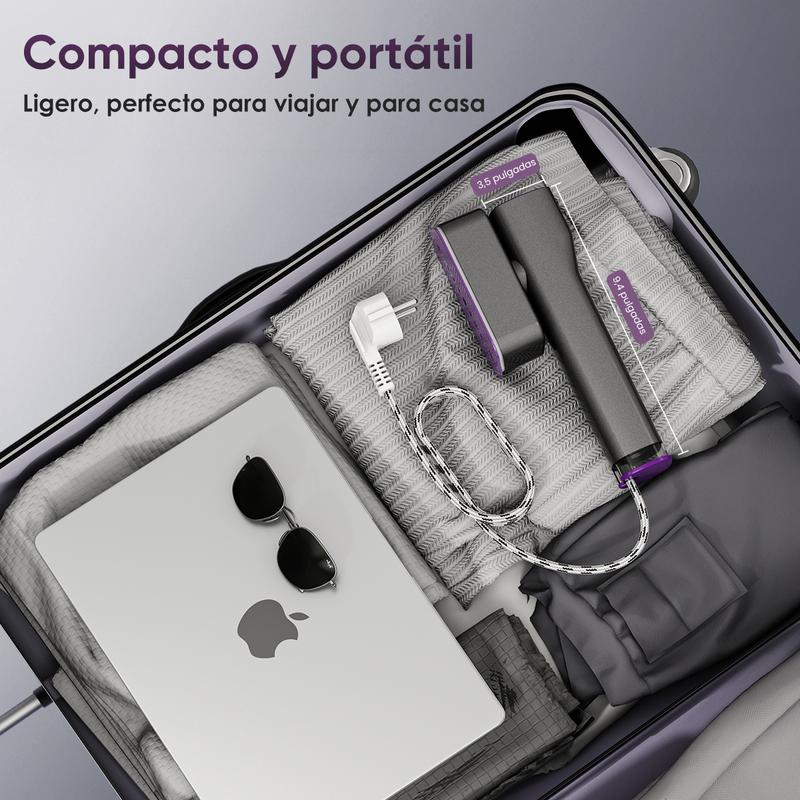 Vaporizador de Viaje 2 en 1 | Cepillo de Vapor y Plancha, Calentamiento Rápido en 15 Segundos