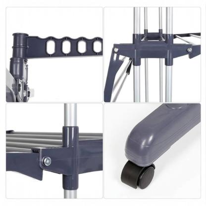 Tendedero de Ropa Plegable de 4 Niveles | Acero Inoxidable, con Ruedas y Gran Capacidad de Secado